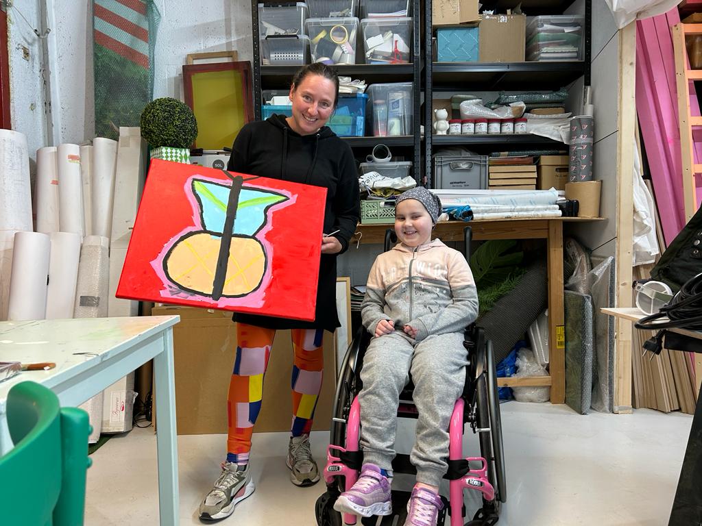 Karlijn schilderde een vlinder